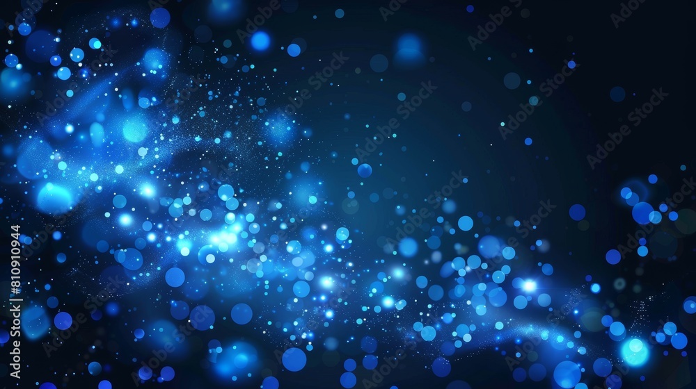 An abstract neon light shimmers in the distance, magic dust particles glitter in the background, and mysterious stars shimmer in the galaxy. Modern illustration of abstract neon lights sparkling,