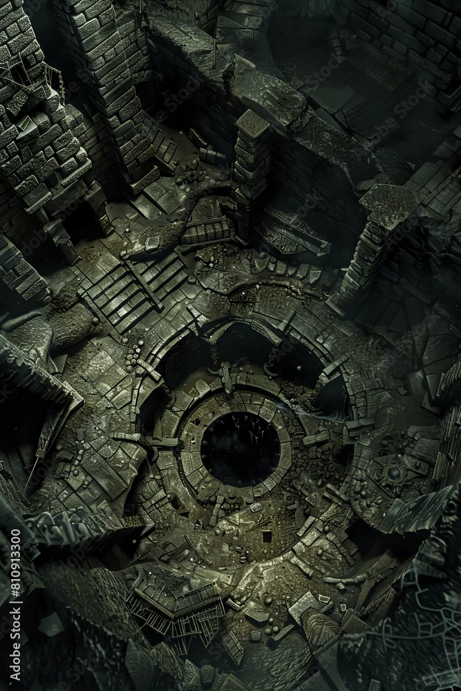 DnD Battlemap horror, mystery, underground, labyrinth, haunting, exploration