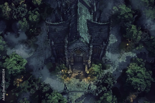 DnD Battlemap battlemap  cursed chapel  fantasy  RPG  tabletop  map