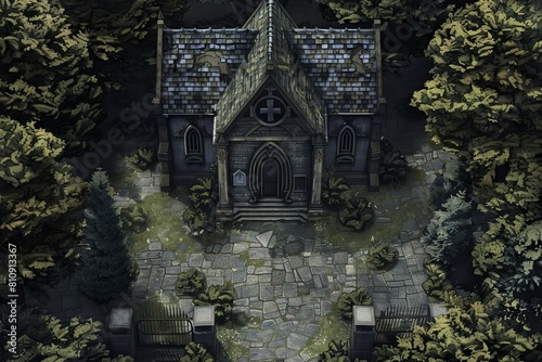 DnD Battlemap cursed  chapel  battlemap  dark  medieval  fantasy