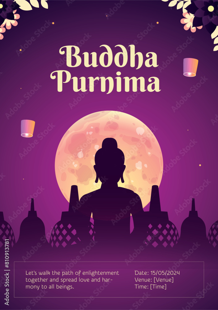 Gradient vesak buddha purnima template design Gradient vesak buddha purnima template design
