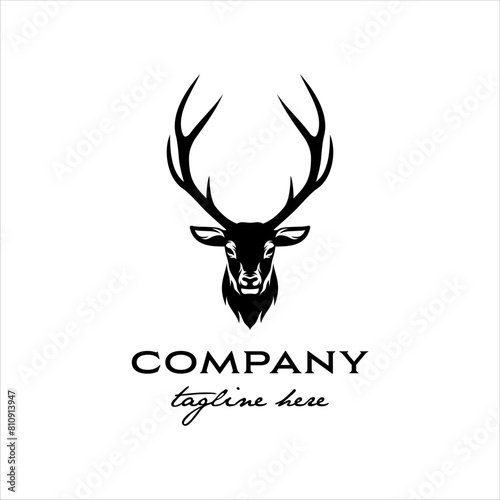 Red deer head with a masculine style design