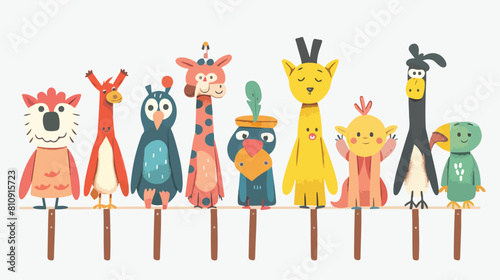 Hand puppets or animals manipulated by puppeteer  photo
