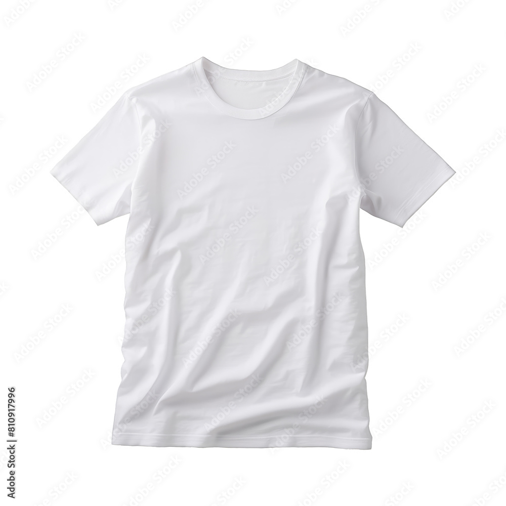 Plain white t-shirt front isolated on a transparent background Plain white t-shirt front isolated on a transparent background