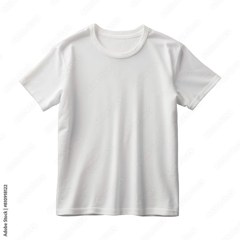Plain white t-shirt front isolated on a transparent background Plain white t-shirt front isolated on a transparent background