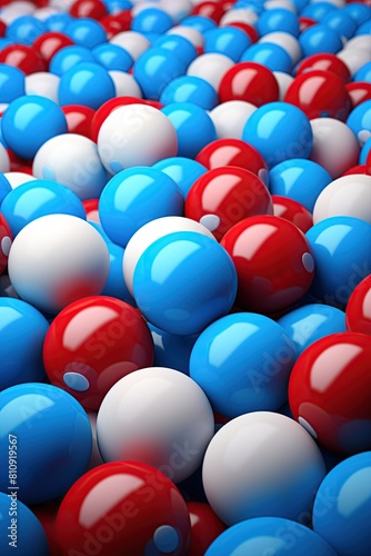 Balls in colors of american flag. Independence day  4th of july concept. Generative Ai