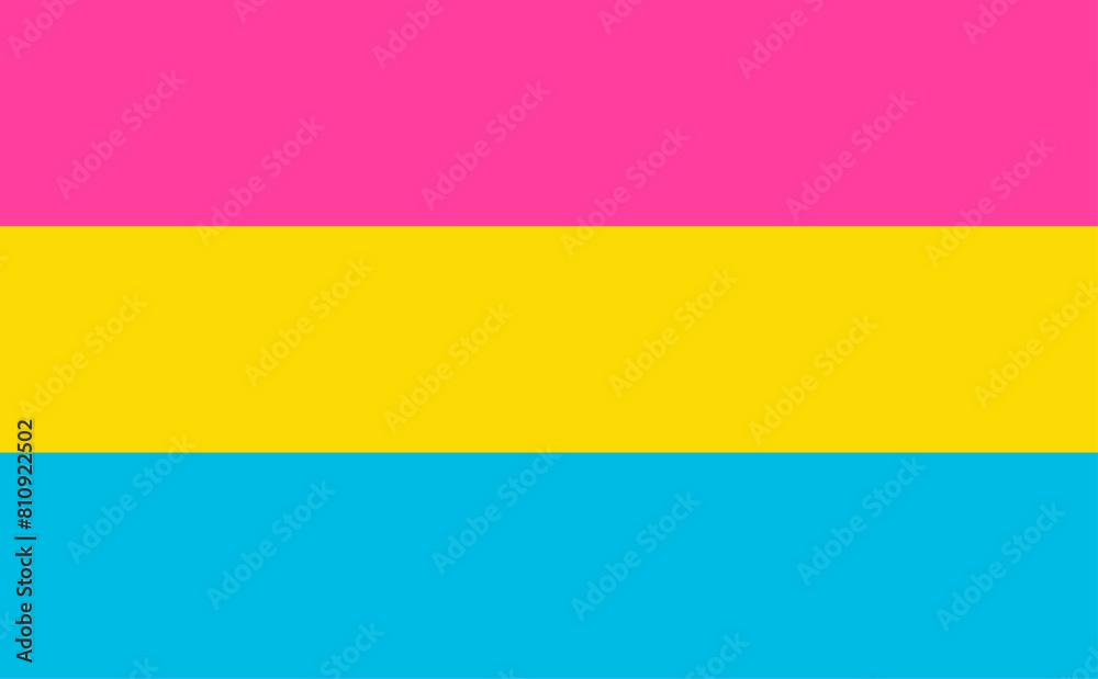 Pansexual flag - one of a community of LGBTQ pride sexual minority. Pansexual flag - one of a community of LGBTQ pride sexual minority.
