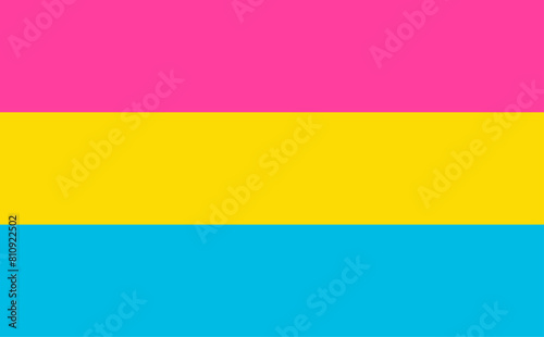 Pansexual flag - one of a community of LGBTQ pride sexual minority.