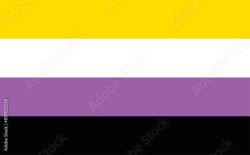 Non - Binary flag - one of a community of LGBTQ pride sexual minority.