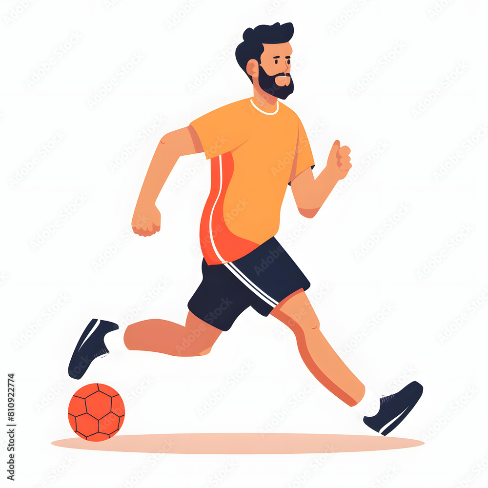Individual engaging in recreational sports or activities to stay active and burn calories isolated on white background, detailed, png
