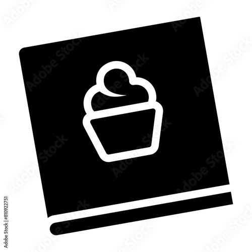 food recipe book glyph icon