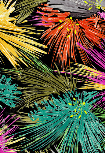 digital textile ornaments, motif, multi mixed patterns for textile Allover print.