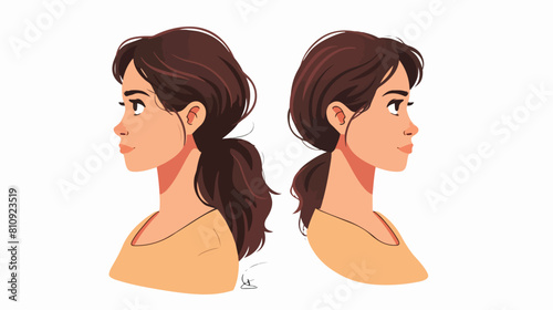 head of young woman avatar character Vector illustration