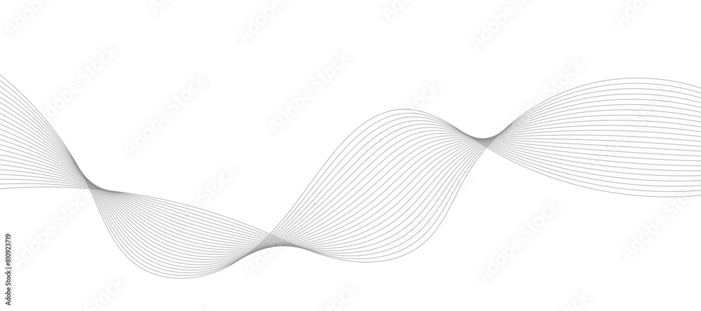 Abstract vector modern background with grey wavy lines and particles. EPS10
