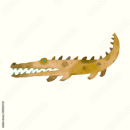 Crocodile. animal wildlife. watercolor vector illustration.