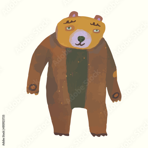 Bear. animal wildlife. watercolor vector illustration.