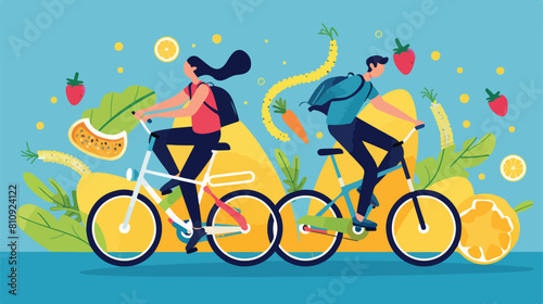 Healthy lifestyle design over blue background vector