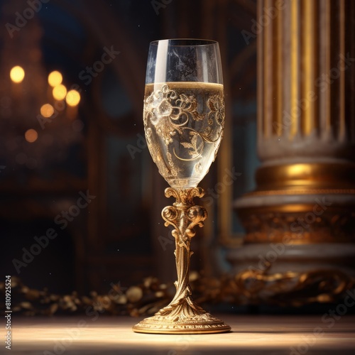 Luxury wine glass with ice