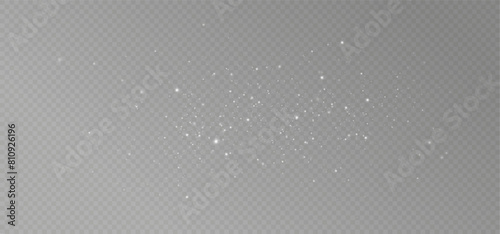 Shining stars.White shiny particles on a transparent background.Sparkling star dust.For packaging of children's toys, gifts, cards, banners.Vector. 