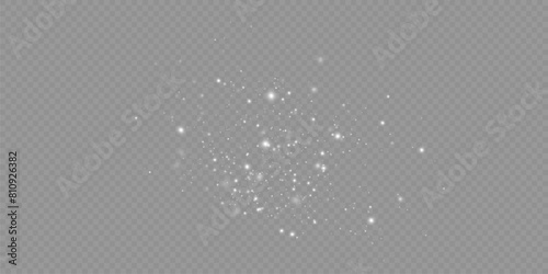 Shining stars.White shiny particles on a transparent background.Sparkling star dust.For packaging of children s toys  gifts  cards  banners.Vector. 