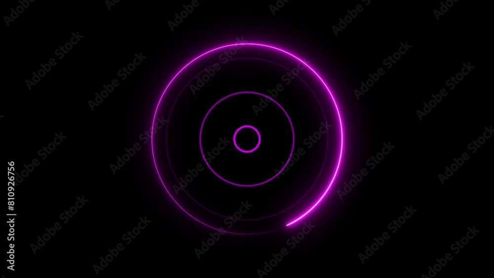 Neon radio waves signal icon, searching radar screen background 4k animation. Neon radio waves signal icon, searching radar screen background 4k animation.
