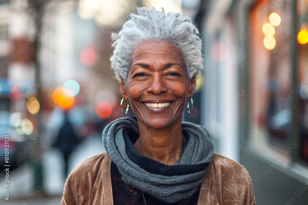 City rush - 60 year old woman with gray hair, positive thinking, supportive environment. Beautiful simple AI generated image in 4K, unique. City rush - 60 year old woman with gray hair, positive thinking, supportive environment. Beautiful simple AI generated image in 4K, unique.