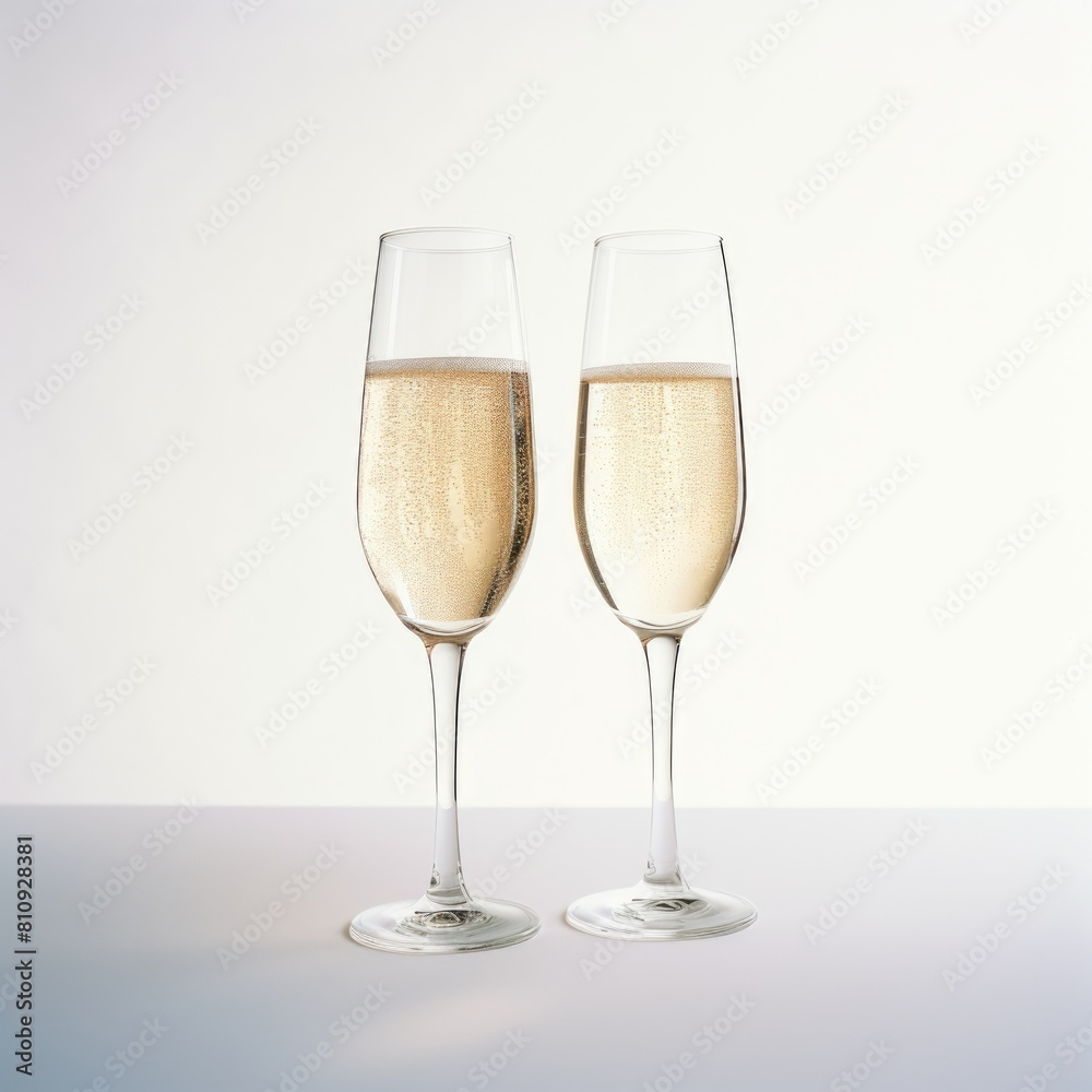 A Pair of Glasses Filled with Champagne A Pair of Glasses Filled with Champagne