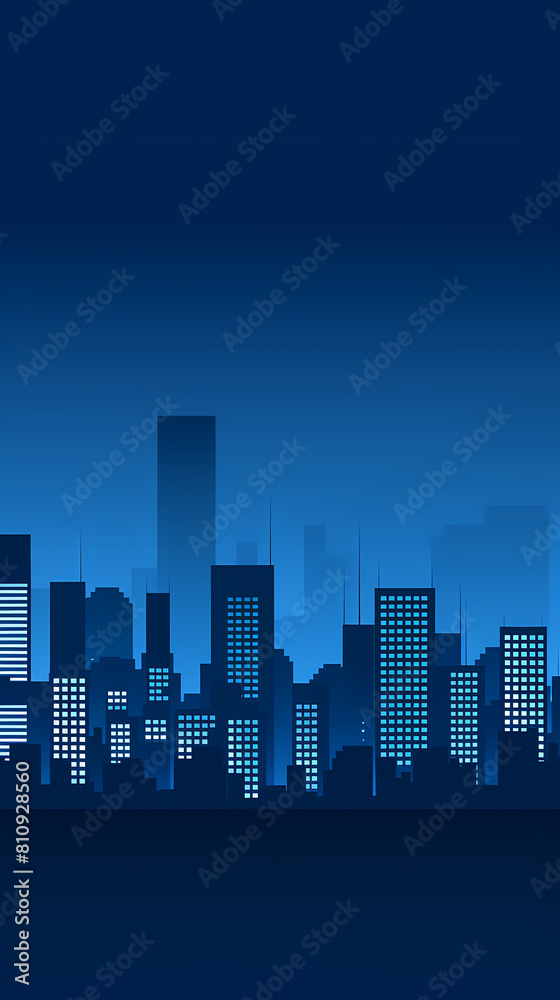 Simple city skyline at night Simple city skyline at night