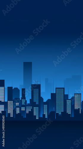 Simple city skyline at night © jiejie