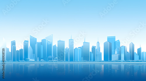 Simple city skyline at night