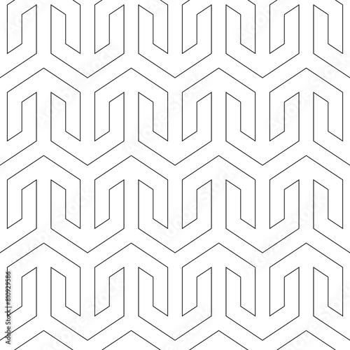 Seamless pattern. Ethnic motif. Figures wallpaper. Arrows background. Curves ornament. Folk image. Arrow shapes backdrop. Digital paper  textile print  web design  abstract.