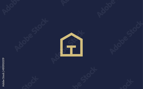 letter t with house logo icon design vector design template inspiration