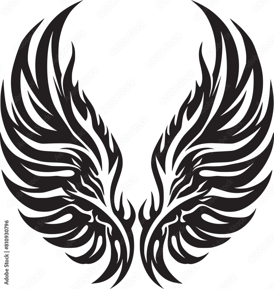 Wings black and white vector Wings black and white vector