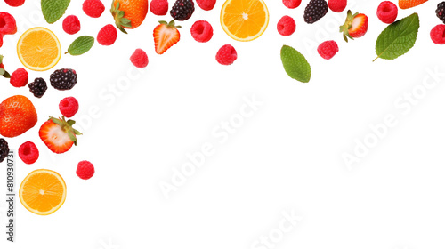 fruits banner isolated on white