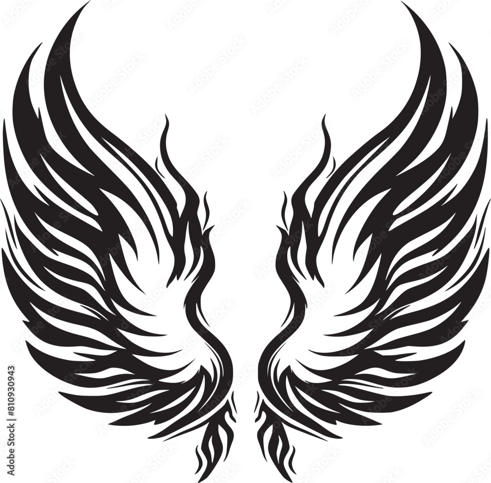  Wings black and white vector