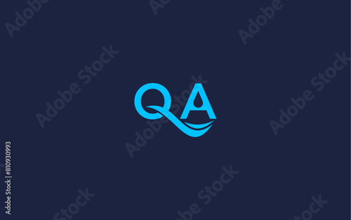 letter qa with waves logo icon design vector design template inspiration