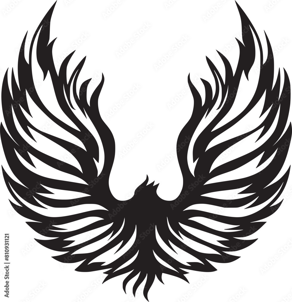 Obraz premium Wings black and white vector