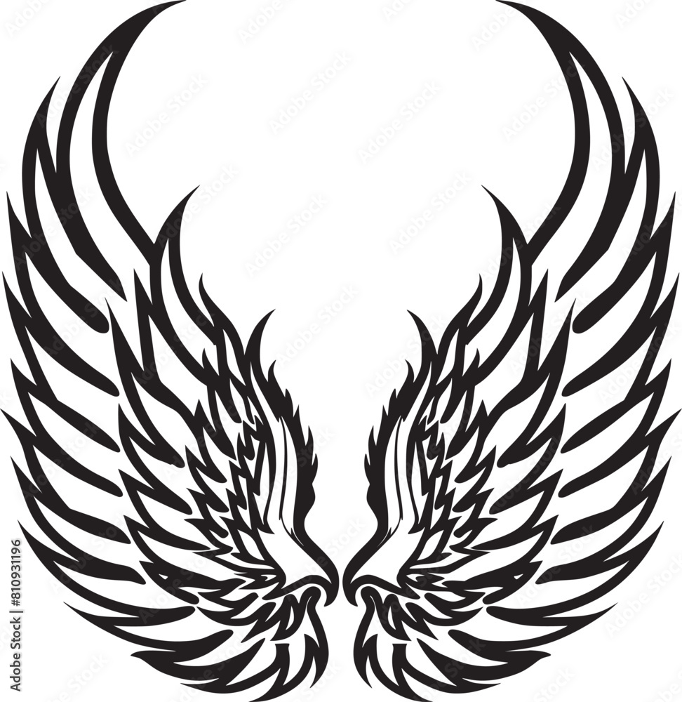 Obraz premium Wings black and white vector