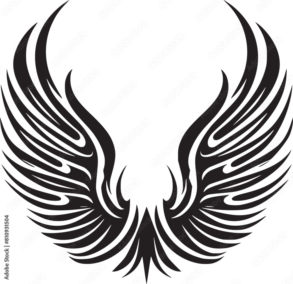 Wings black and white vector Wings black and white vector