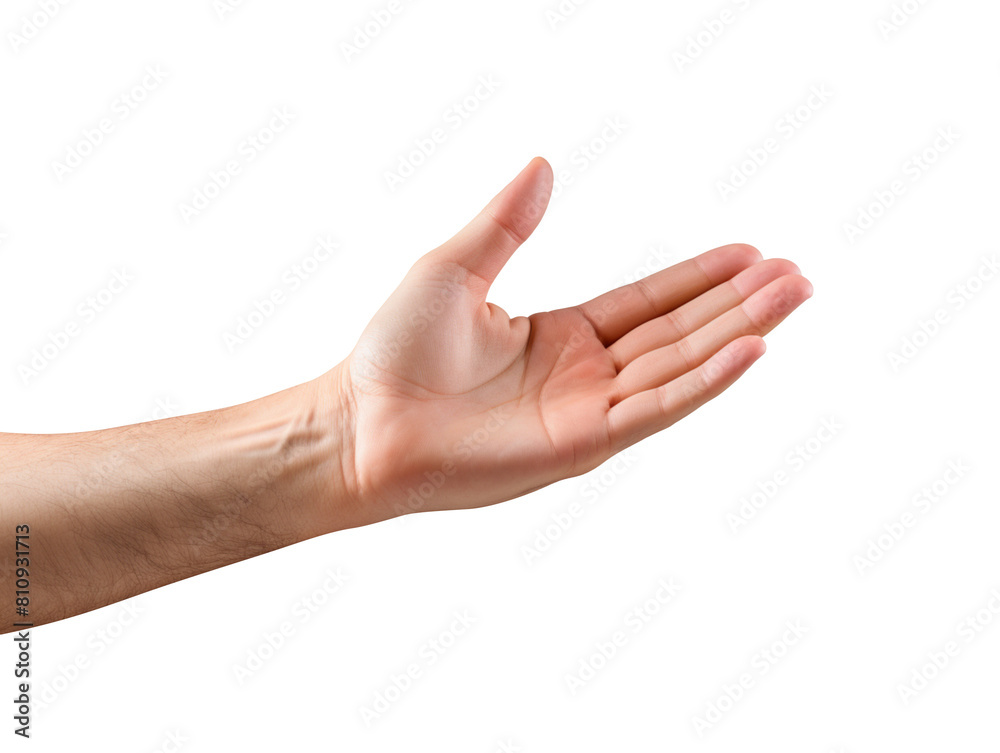 Man hand palm offering isolated on transparent background Man hand palm offering isolated on transparent background