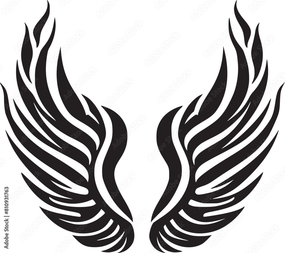 Obraz premium Wings black and white vector