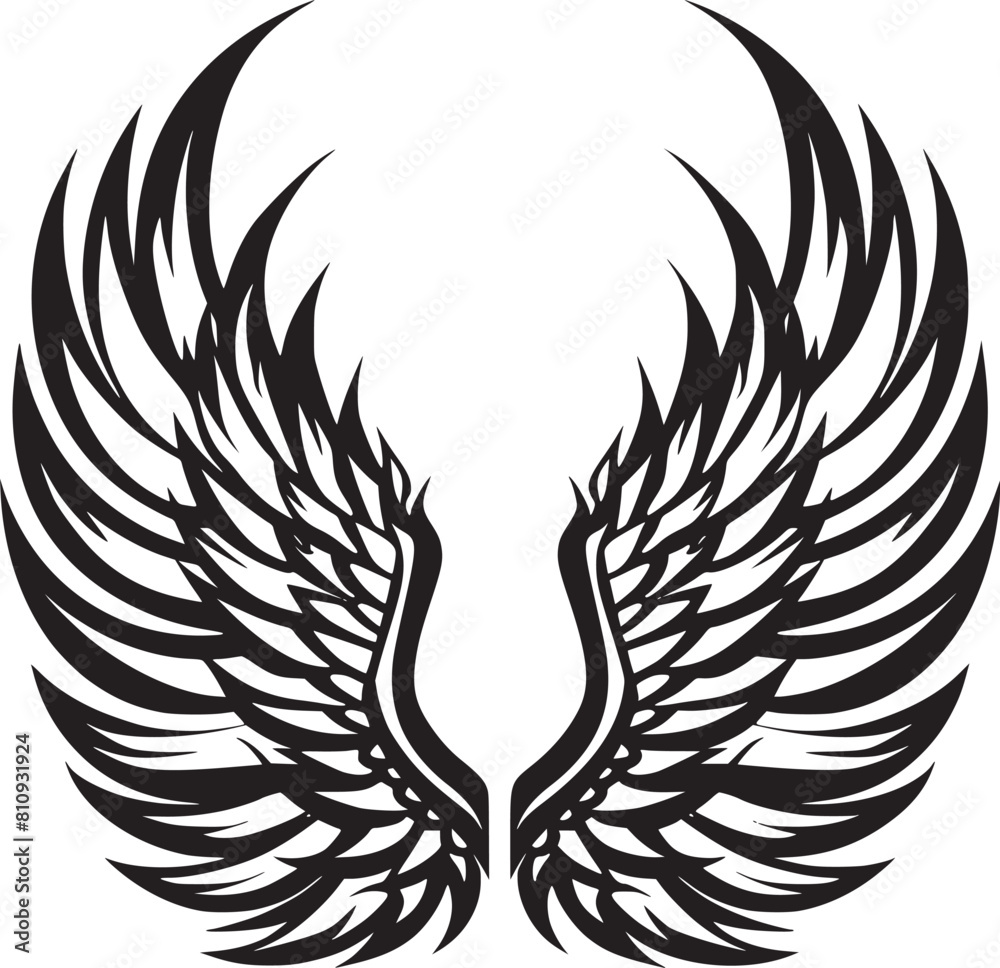 Wings black and white vector Wings black and white vector