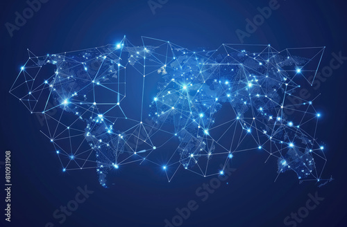 Global network connection World map point and line composition concept of global business Vector Illustration