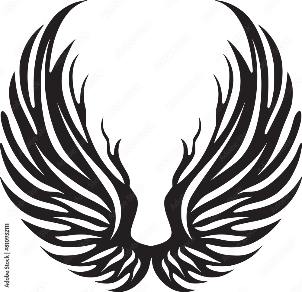 Wings black and white vector Wings black and white vector