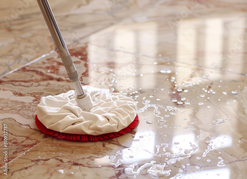 Mop clean marble floor