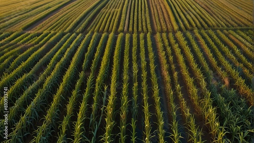aerial view corn field ai gen