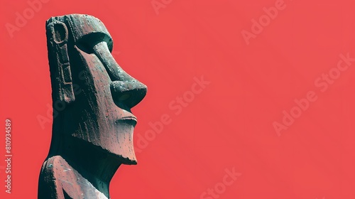 The moai statues as part of the museum's collection are very well described. for the commemoration of International Museum Day as a poster, background