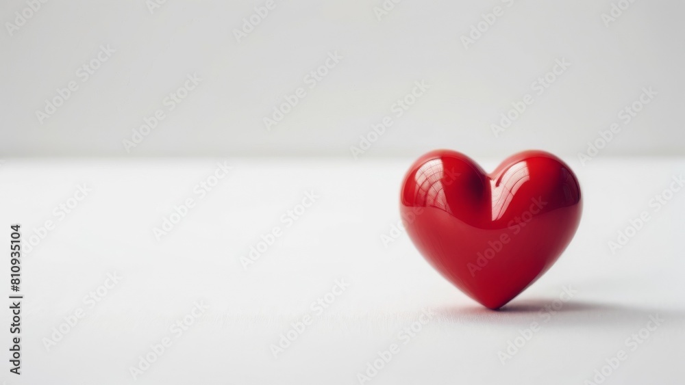 Fototapeta premium red heart on a white background