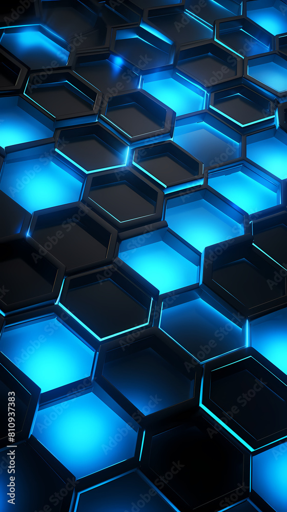 Blue glowing hexagon background Blue glowing hexagon background