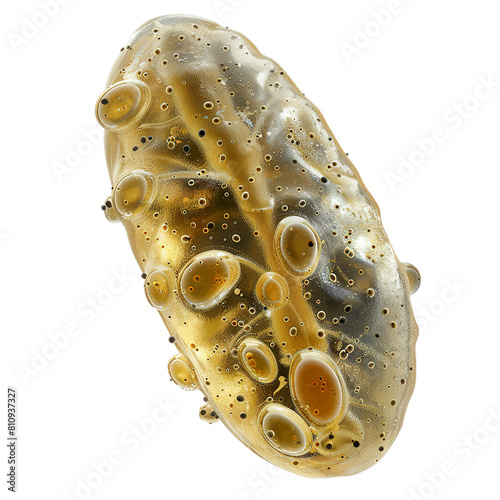 Front view of a single methanogen organism isolated on a white transparent background photo
